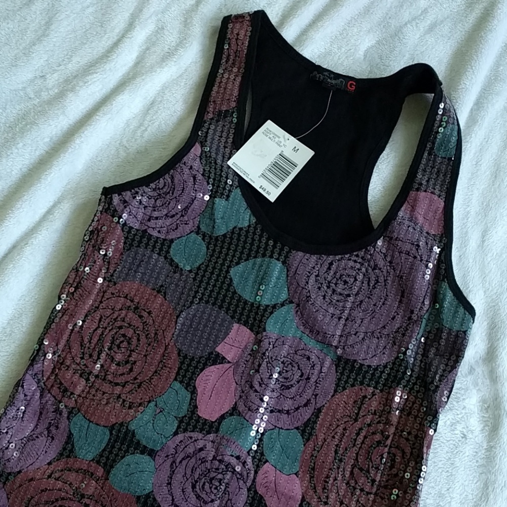 Colorful rose bodycon sequin dress